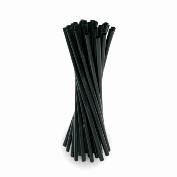 Cannucce nere h 21 cm x Ø 7mm compostabili in PLA 240 PZ