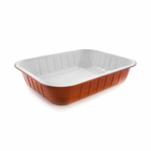 Contenitore alluminio Smoothwall Bianco/Rame 4 porzioni 300 pezzi