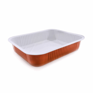 Contenitore alluminio Smoothwall Bianco/Rame 8 porzioni 125 pezzi